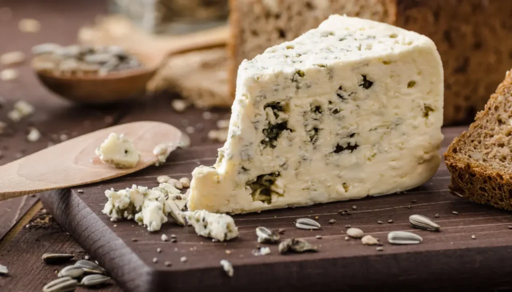 A board with blue cheese - Roquefort or Stilton