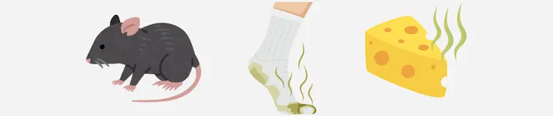 Icons representing the aromas and flavours of a microbial issue in wine