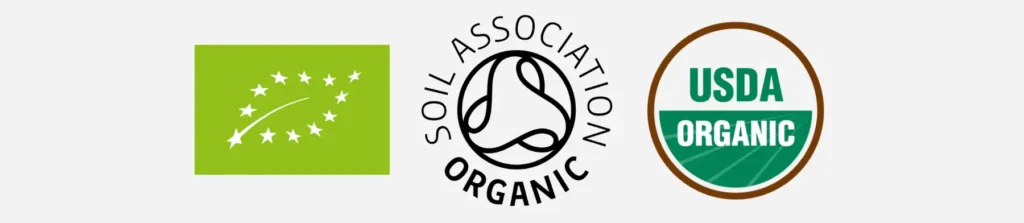 Certification logos for organic wines